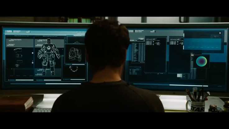Tony stark on a computer that has various interfaces and abstractions
